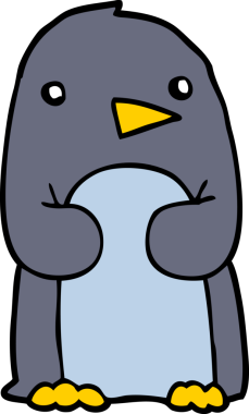 bir insan tarafından çizilmiş penguen çizgi filmi