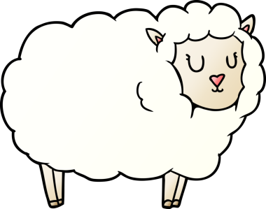 bir insan tarafından çizilmiş koyun çizgi filmi