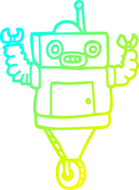 Bir insan tarafından çizilmiş soğuk gradyan robot çizimi