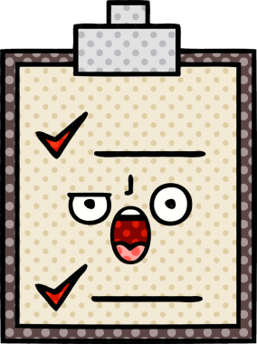 bir insan tarafından çizilmiş kontrol listesinin çizgi roman tarzı karikatürü