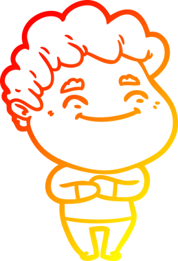 Bir insan tarafından çizilmiş, karikatür dostu bir adamın sıcak çizgi çizimi