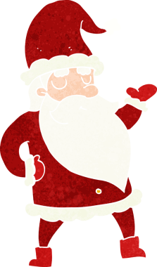 Bir insan tarafından çizilmiş Noel Baba çizgi filmi.