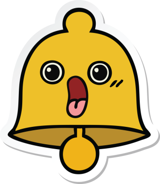 Bir insan tarafından çizilmiş sevimli bir çanın çıkartması.