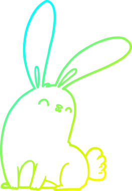 Bir insan tarafından çizilmiş şirin bir çizgi film tavşanı çizimi.