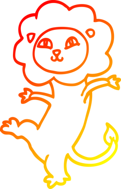 Bir insan tarafından çizilmiş karikatür aslanının sıcak çizgi çizimi