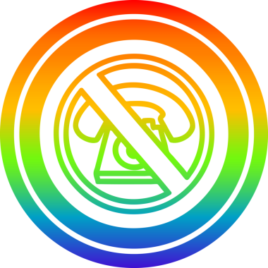 Bir insan tarafından çizilmiş gökkuşağı gradyanı olan soğuk çağırma simgesi yok