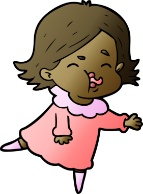 Bir insan tarafından çizilen karikatür kızı.