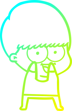 Bir insan tarafından çizilmiş mutlu çizgi film çocuğu çizimi.