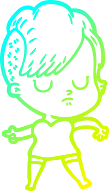 Bir insan tarafından çizilmiş bir karikatür kadın çizimi.