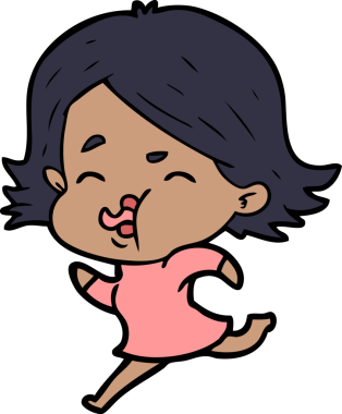 Bir insan tarafından çizilen karikatür kızı.