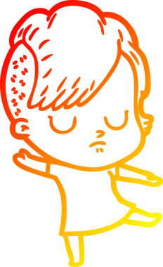 Bir insan tarafından çizilmiş bir karikatür kadın çizimi