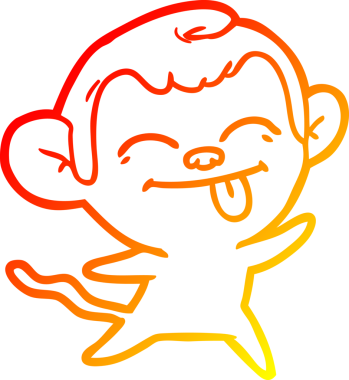 Bir insan tarafından çizilmiş komik çizgi maymun çizimi.