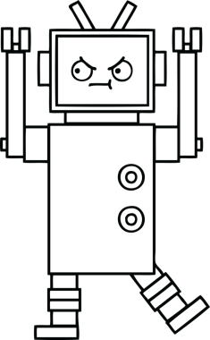 Bir insan tarafından çizilmiş robot çizimi
