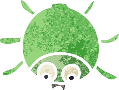 Bir insan tarafından çizilmiş garip bir çizgi film böceği.