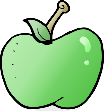 bir insan tarafından çizilmiş elma karikatürü