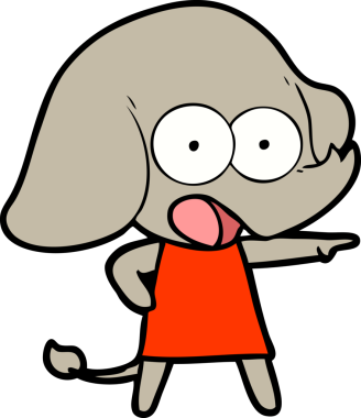 Bir insan tarafından çizilmiş şirin bir fil.