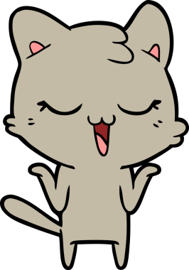 Bir insan tarafından çizilmiş çizgi film kedisi.