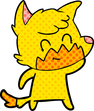 Bir insan tarafından çizilmiş tilki çizgi film karakteri