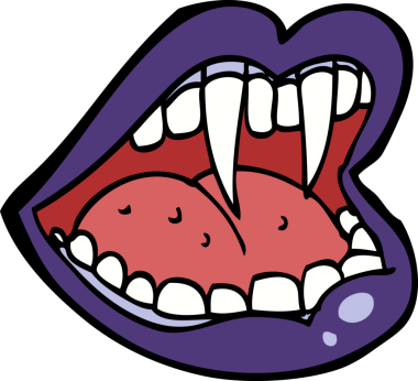 Bir insan tarafından çizilmiş vampir ağzı.