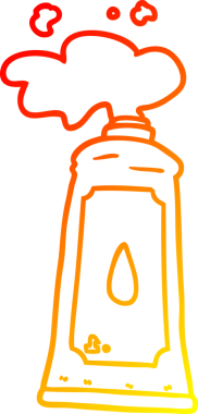 Bir insan tarafından çizilmiş bir karikatür tüpünün sıcak çizgi çizimi