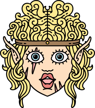 Retro Dövme Tarzı Bir insan tarafından çizilmiş barbar karakter yüzü