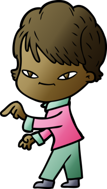 Bir insan tarafından çizilmiş mutlu bir kadın.