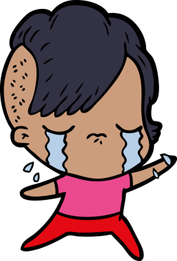 Bir insan tarafından çizilmiş ağlayan bir kız.