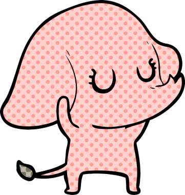 Bir insan tarafından çizilmiş şirin bir fil.