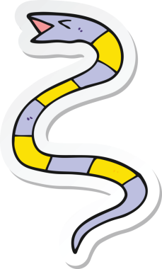 Bir insan tarafından çizilmiş çizgi film yılanının çıkartması.