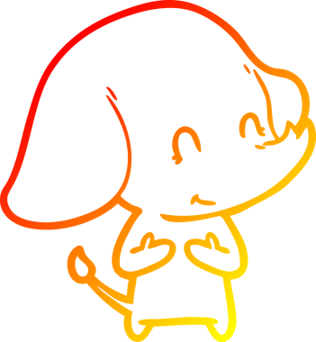 Bir insan tarafından çizilmiş şirin bir fil çizimi.