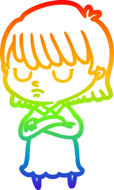 gökkuşağı gradyan çizimi bir insan tarafından çizilmiş bir karikatür kadın