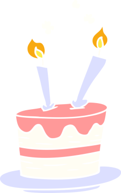 Bir insan tarafından çizilmiş bir doğum günü pastası karalaması.