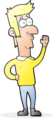 Bir insan tarafından çizilmiş serbest çizimli karikatür adam.