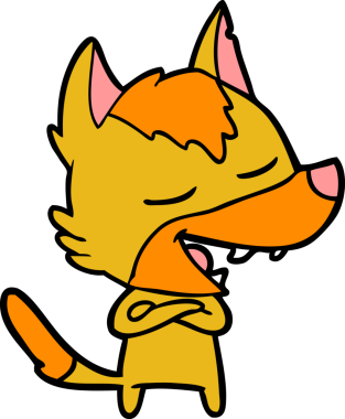 Bir insan tarafından çizilmiş tilki çizgi film karakteri