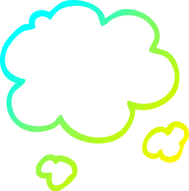 Bir insan tarafından çizilen karikatür bulutunun soğuk gradyan çizimi