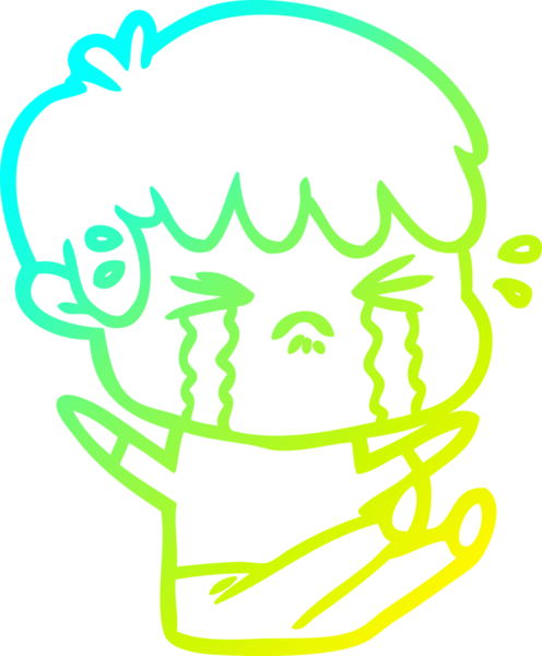 Bir insan tarafından çizilmiş ağlayan çizgi film çocuğu çizimi.