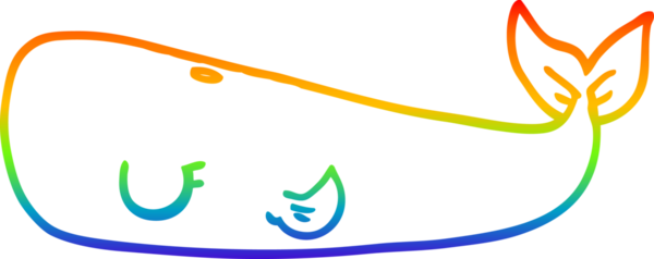 gökkuşağı gradyan çizgisi bir insan tarafından çizilmiş bir karikatür balinası