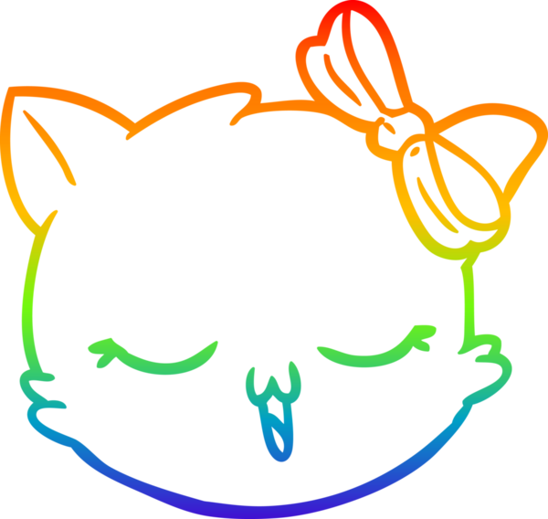 gökkuşağı gradyan çizgi çizimi bir insan tarafından çizilmiş bir kedi yüzü