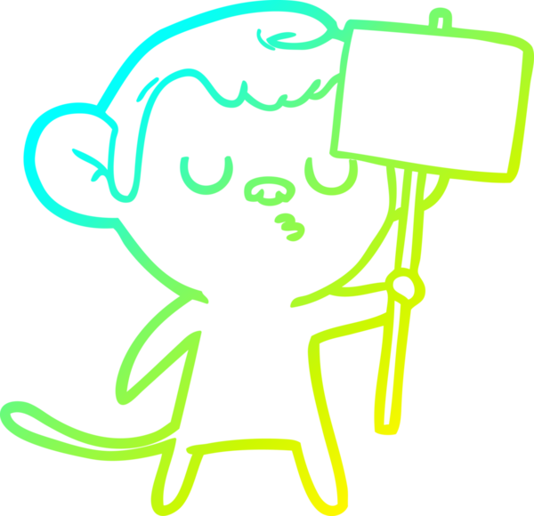 Bir insan tarafından çizilmiş bir çizgi maymun çizimi.