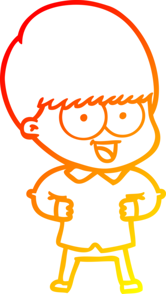 Bir insan tarafından çizilmiş mutlu çizgi film çocuğu çizimi.