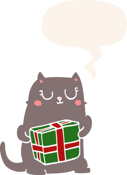 bir insan tarafından çizilmiş retro tarzı konuşma balonu olan bir çizgi roman kedisi.