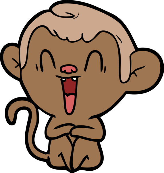 Bir insan tarafından çizilmiş gülen maymun çizgi filmi