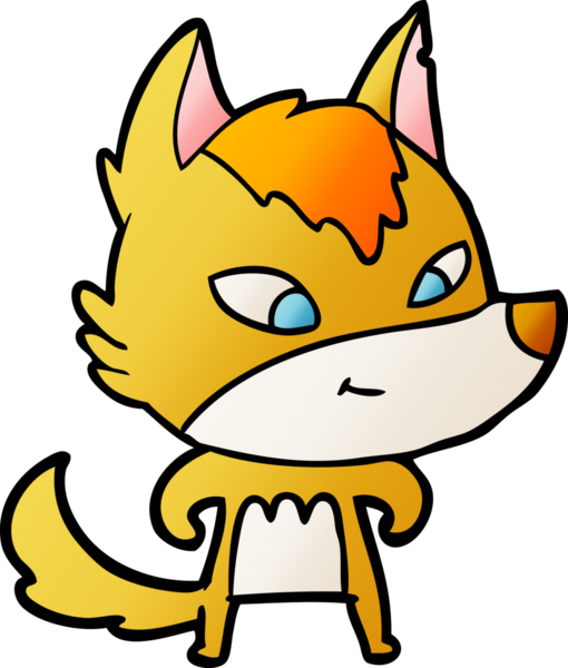 Bir insan tarafından çizilmiş tilki çizgi film karakteri