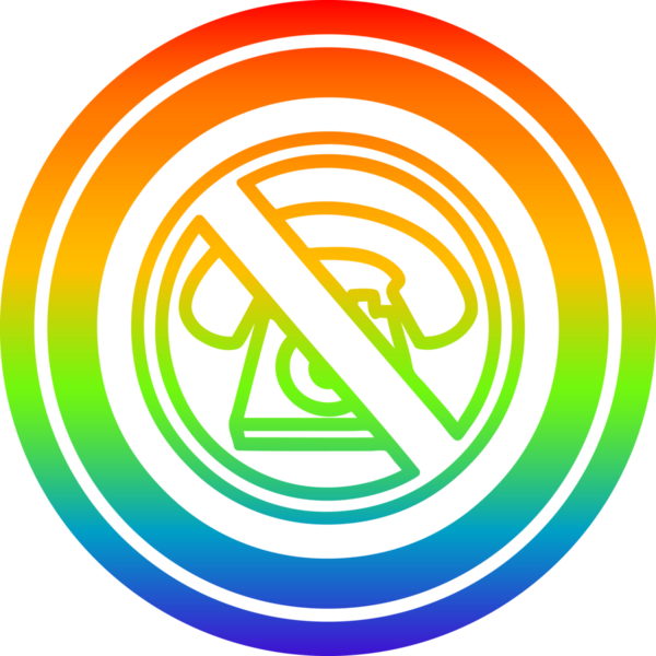 Bir insan tarafından çizilmiş gökkuşağı gradyanı olan soğuk çağırma simgesi yok