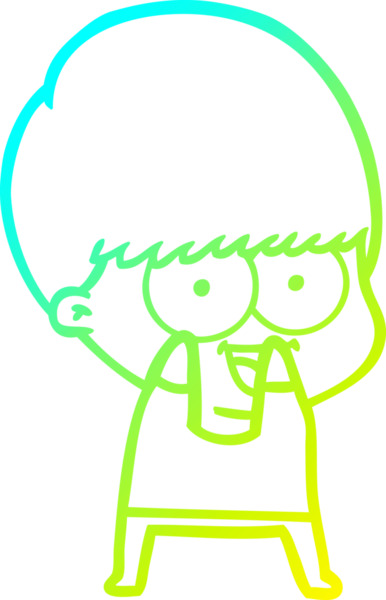 Bir insan tarafından çizilmiş mutlu çizgi film çocuğu çizimi.