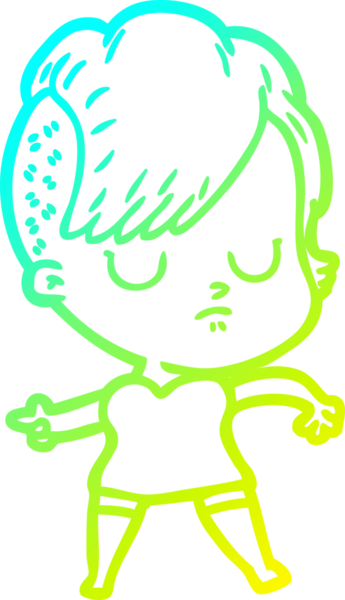 Bir insan tarafından çizilmiş bir karikatür kadın çizimi.