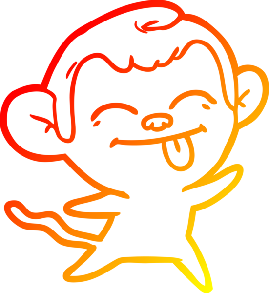 Bir insan tarafından çizilmiş komik çizgi maymun çizimi.