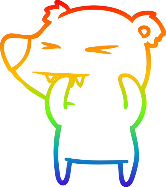 Bir insan tarafından çizilmiş kızgın ayı karikatürünün gökkuşağı gradyanı