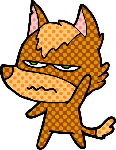 Bir insan tarafından çizilmiş tilki çizgi film karakteri