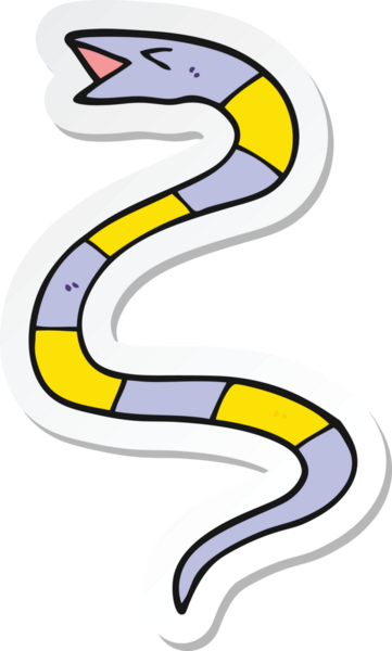 Bir insan tarafından çizilmiş çizgi film yılanının çıkartması.